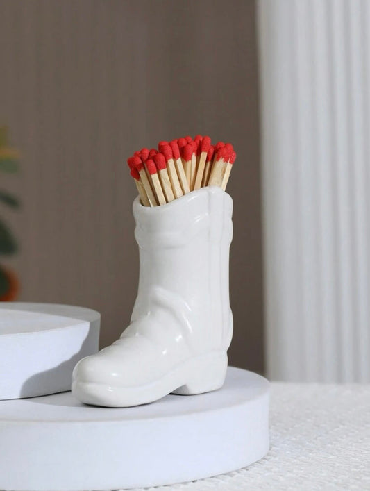 Cutie With A Bootie Matchstick Holder in White
