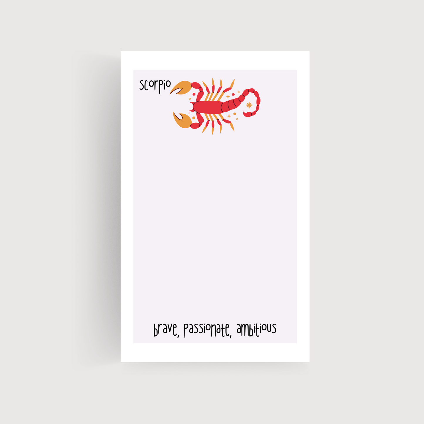 Scorpio Zodiac Notepad